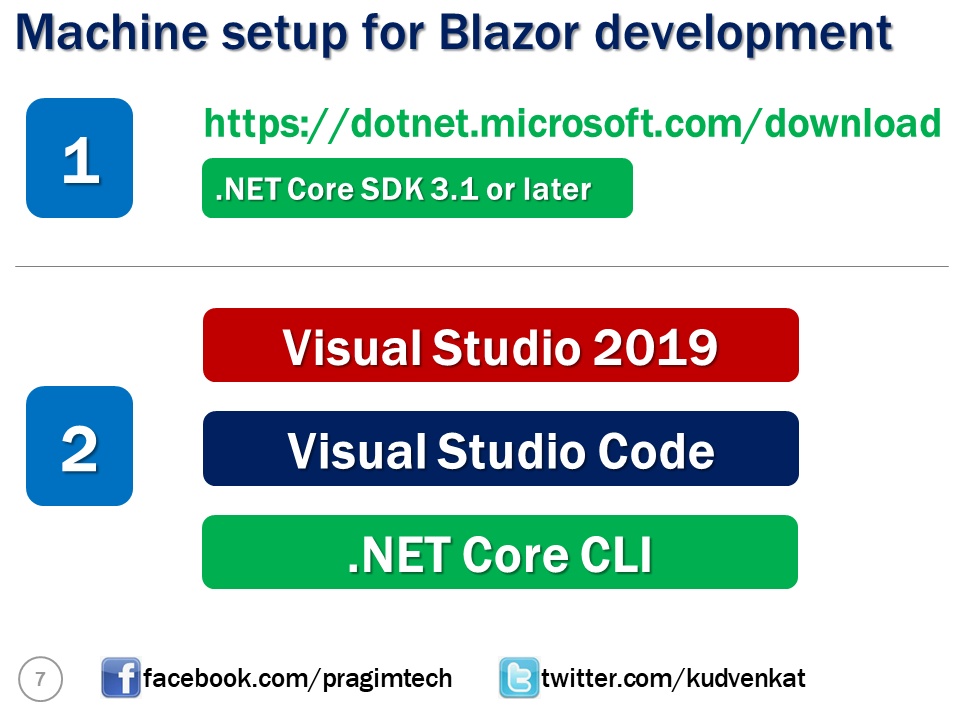 machine setup for blazor